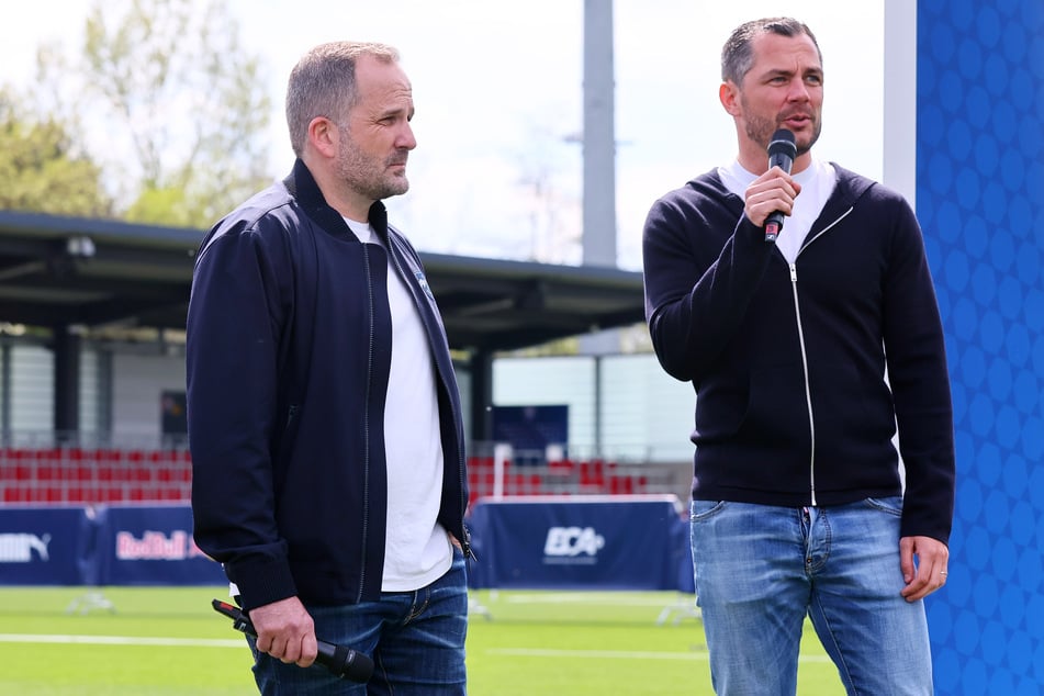 Auf Sportgeschäftsführer Marcel Schäfer (40, r.) kommt jetzt noch mehr Arbeit zu. Gesucht wird ein Nachfolger für Nachwuchs-Chef Manuel Baum (45).