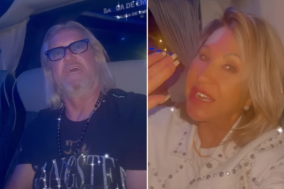 Robert (59) und Carmen Geiss (58) genießen die Fahrt mit dem Luxusbus nach Valencia.