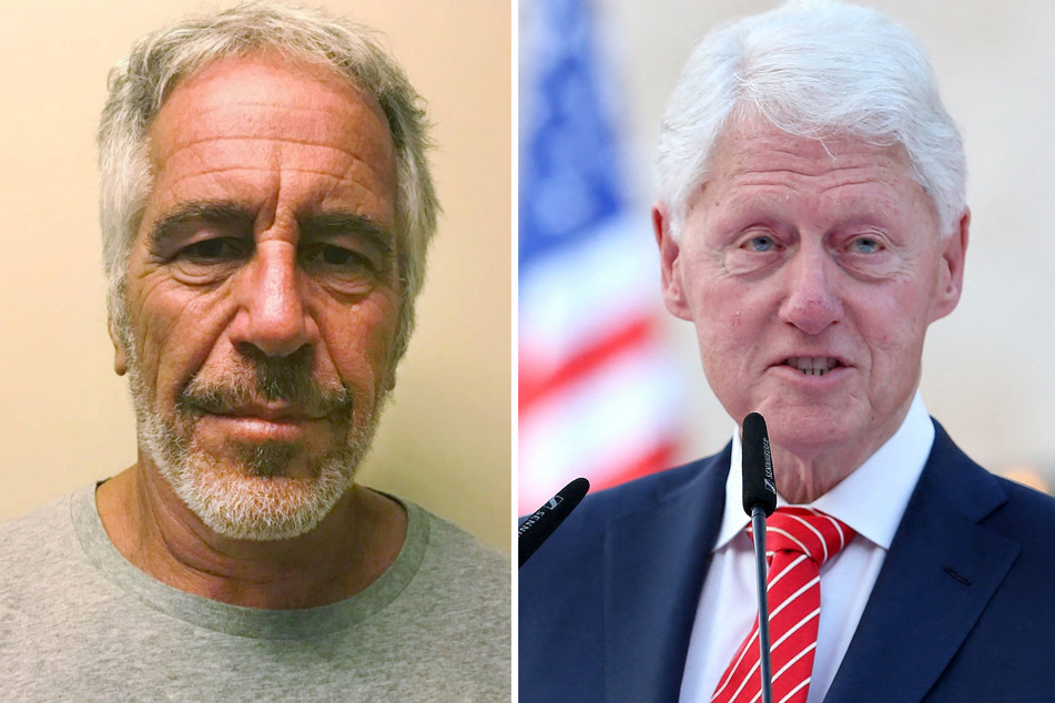 Former President Bill Clinton (r) is said to be named more than 50 times in court documents in connection with convicted sex offender Jeffrey Epstein.