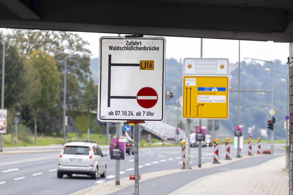 Arbeiten an Zufahrten der Waldschlößchenbrücke machen Umleitungen ab Montag erforderlich.