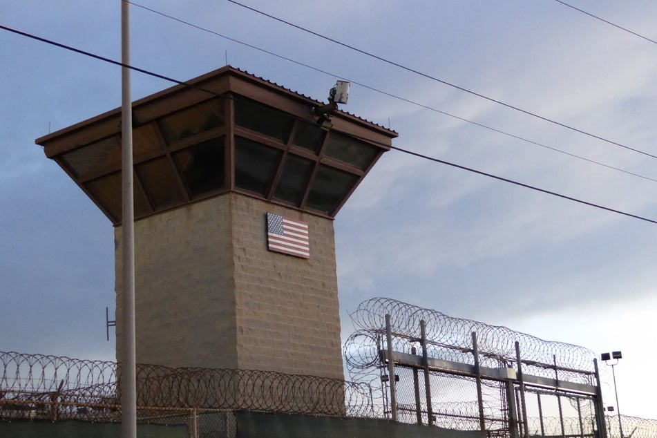 In this file photo taken on October 16, 2018, the main gate at the prison in Guantanamo at the US Guantanamo Naval Base in Guantanamo Base, Cuba.