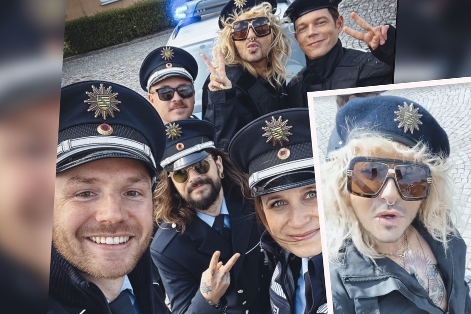 Auf eine Einladung hin besuchten die Musiker von Tokio Hotel die Leipziger Polizei.