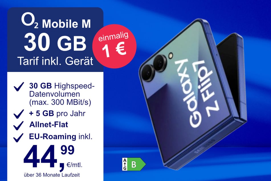 Das Samsung Galaxy Z Flip7 im o2 Mobile M für einmalig 1 Euro.