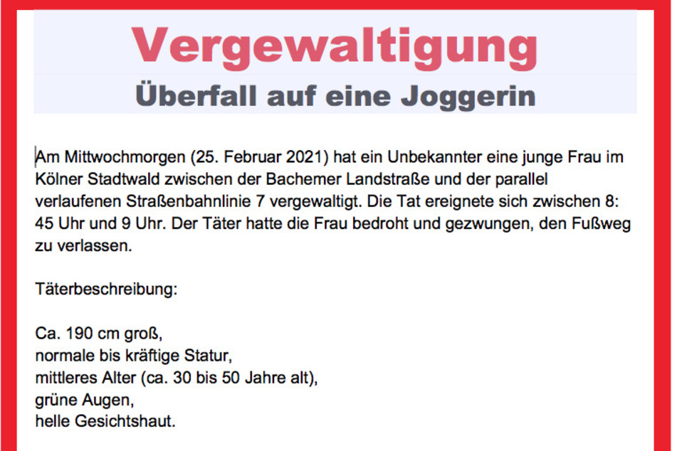 Diese Plakate wird die Polizei im Stadtwald aufhängen.