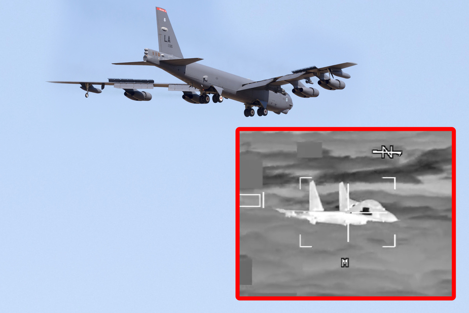 Irres Manöver mitten in der Nacht: Kampfjet nähert sich Langstrecken-Bomber auf nur drei Meter