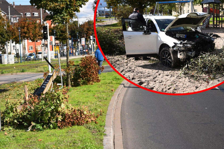 Spektakulärer Unfall: Mazda kommt auf Spielplatz zum Stehen