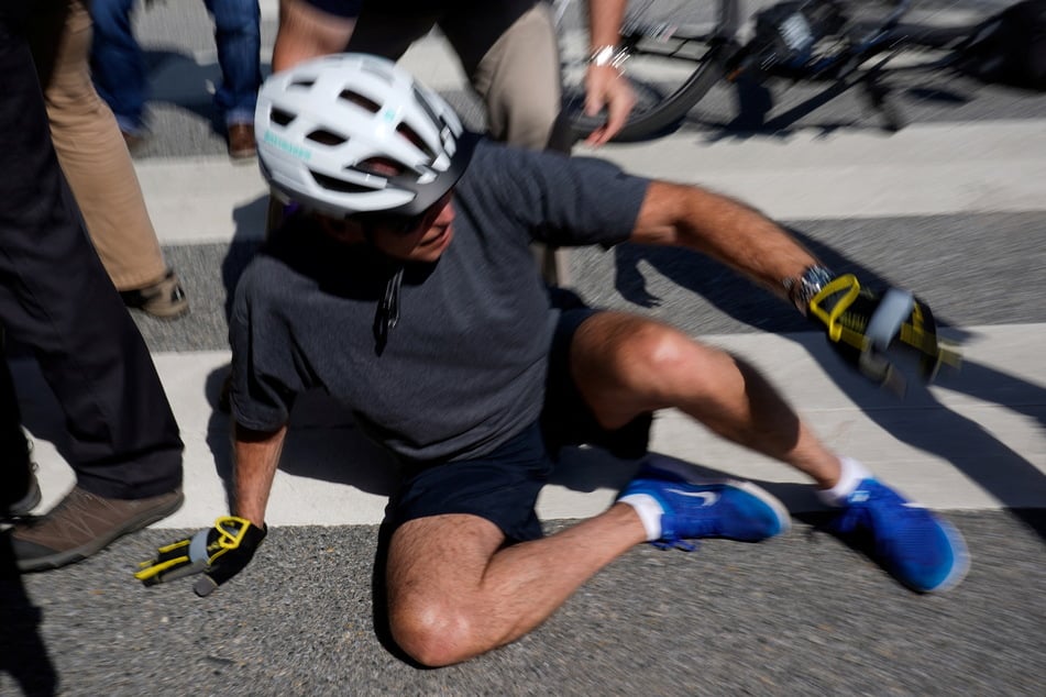 White House Down: Biden takes a tumble during bike ride with first lady