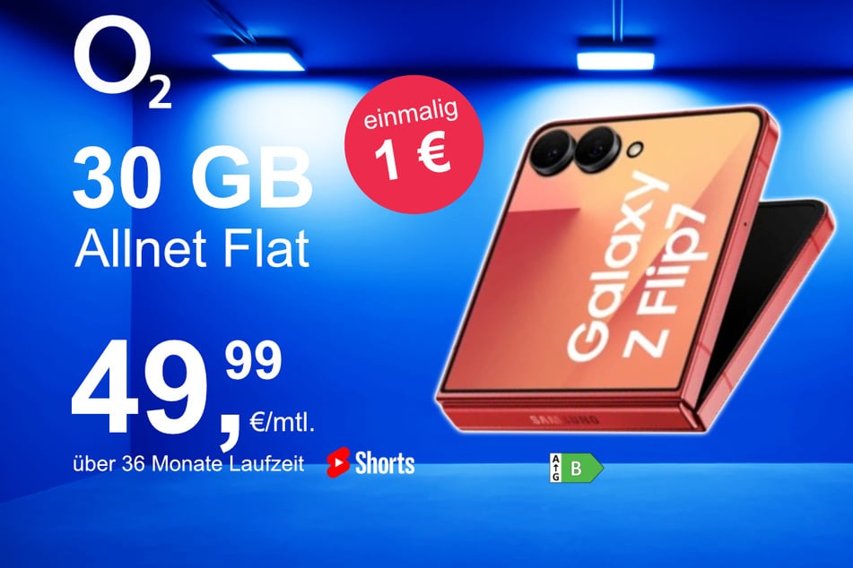 Das Samsung Galaxy Z Flip7 im o2 Mobile M für einmalig 1 Euro.