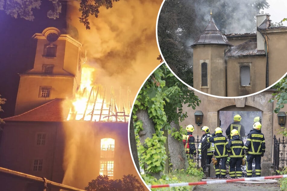 Qualm und Rauch aus Sachsens abgebrannter Kirche: Feuerwehr kämpft weiter gegen Glut