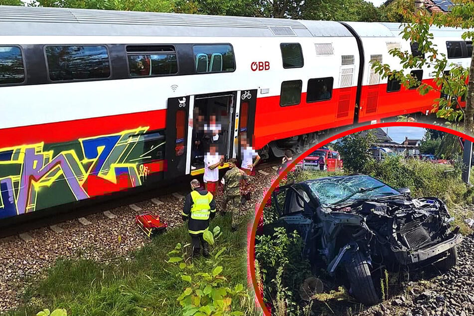 Zug kracht in Auto: 76 Schüler betroffen