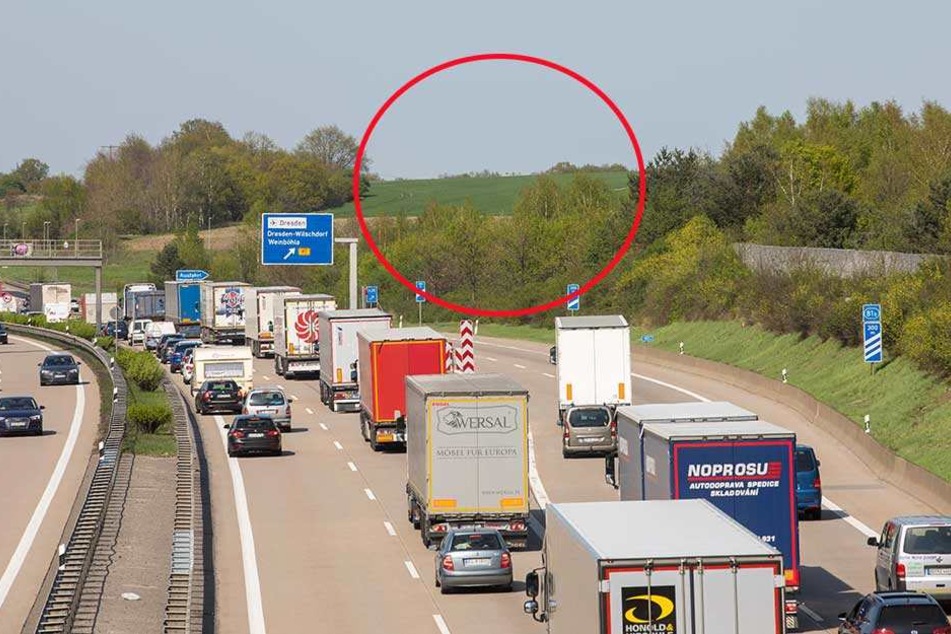 Das "geheime" Gewerbegebiet (Kreis) liegt zwischen Autobahn und Flughafen.