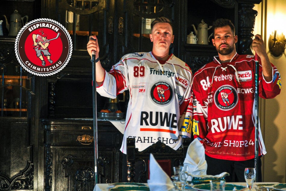 Eispiraten präsentieren neues Trikot vor Schlosskulisse: "Der Stolz unserer Stadt"