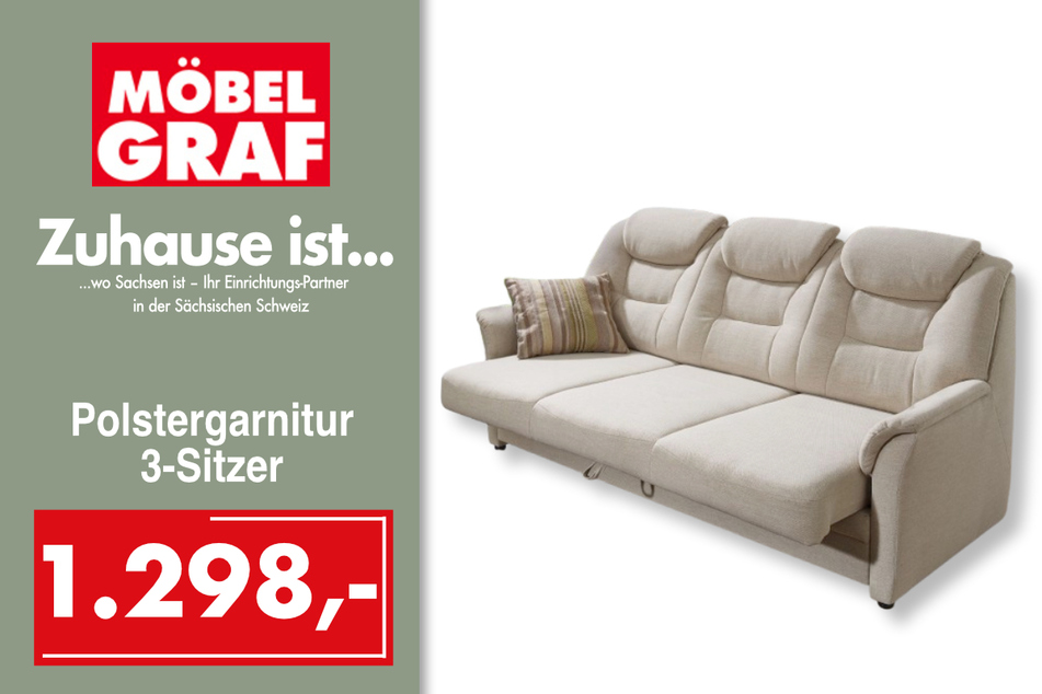 Die Polstergarnitur Malabo
für 1.298 Euro.