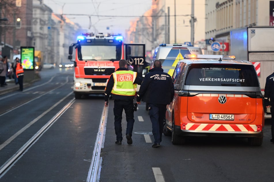 Die Georg-Schumann-Straße musste stadtauswärts gesperrt werden.