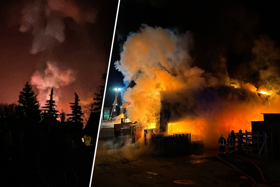 Rauch kilometerweit zu sehen! Firmengebäude im Erzgebirge in Flammen