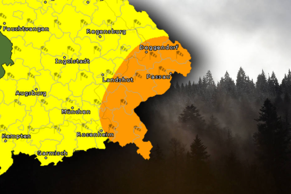Vor allem im Südosten kommt es zu Orkanböen. (Bildmontage)