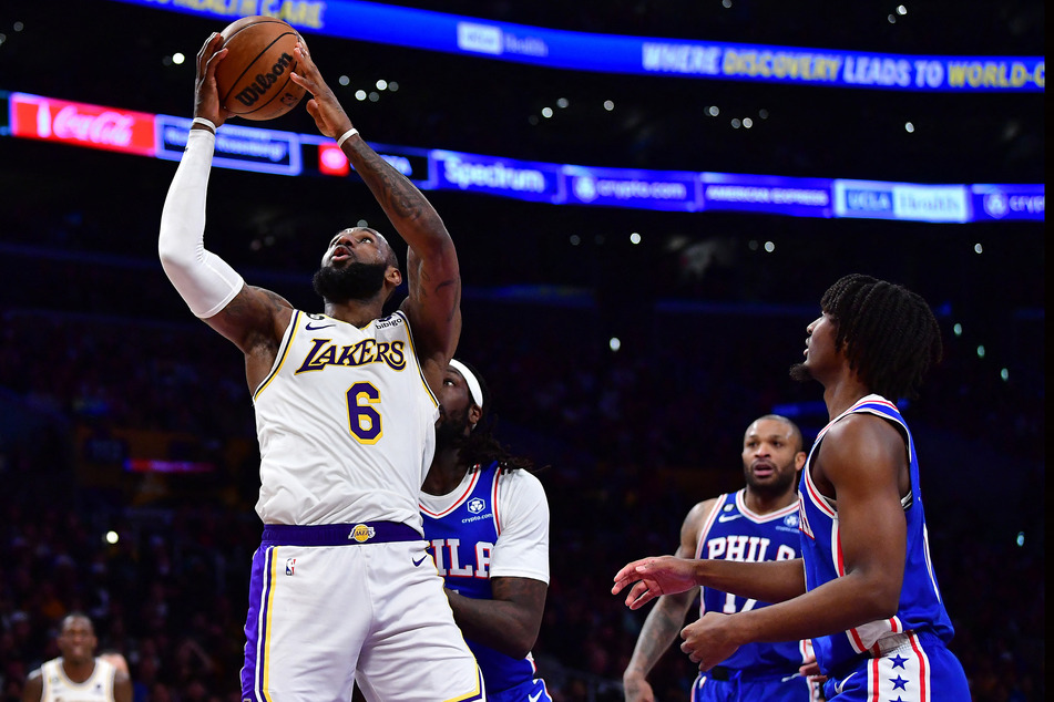 LeBron James became the second player to 38,000 career NBA points as the LA Lakers defeated the Philadelphia 76ers.