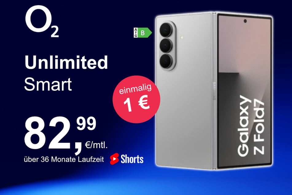 Das Samsung Galaxy Z Fold7 im o2 Mobile Unlimited Smart für einmalig 1 Euro.