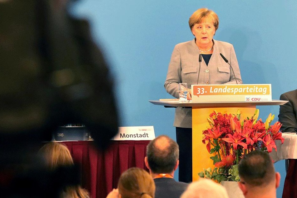 Angela Merkel wurde auf dem Parteitag heftig beschimpft.