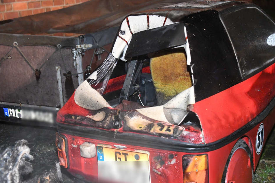 Das französische Elektroauto brannte komplett aus.