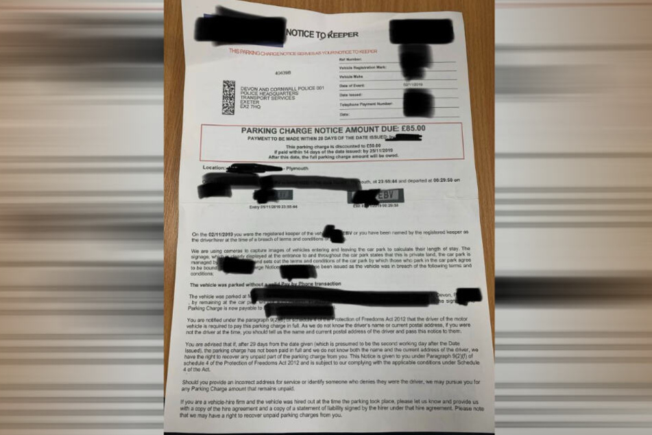 Dieser Strafzettel sorgte für Wut bei den Polizisten.
