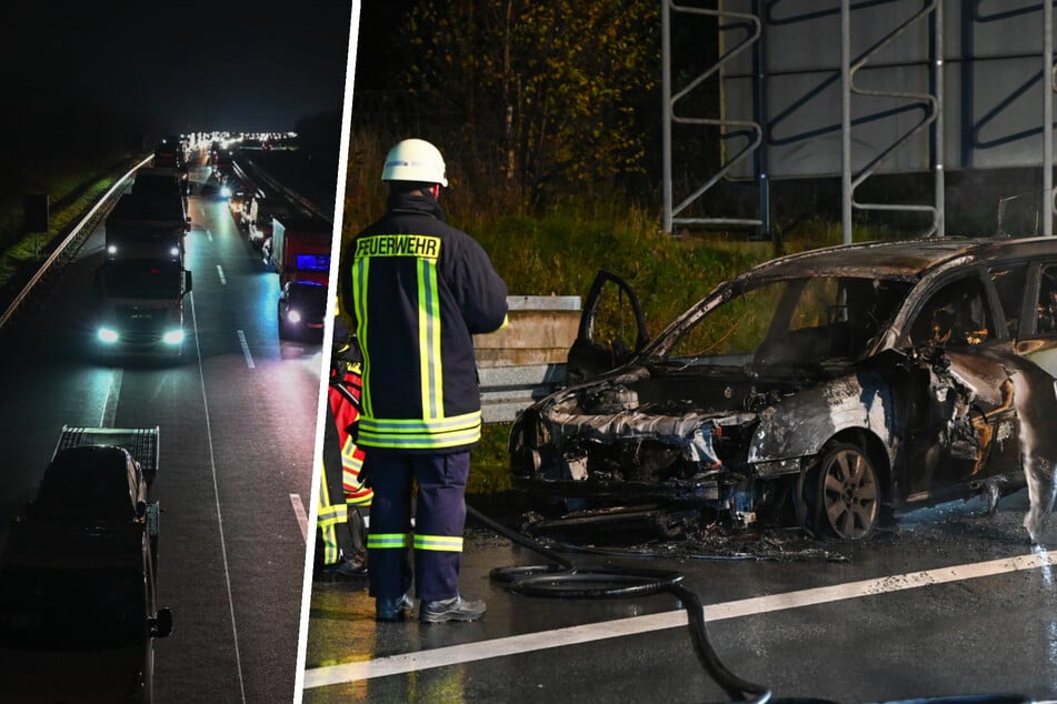 Unfall A4: Verkohlter Opel sorgt für Stau auf der A4!