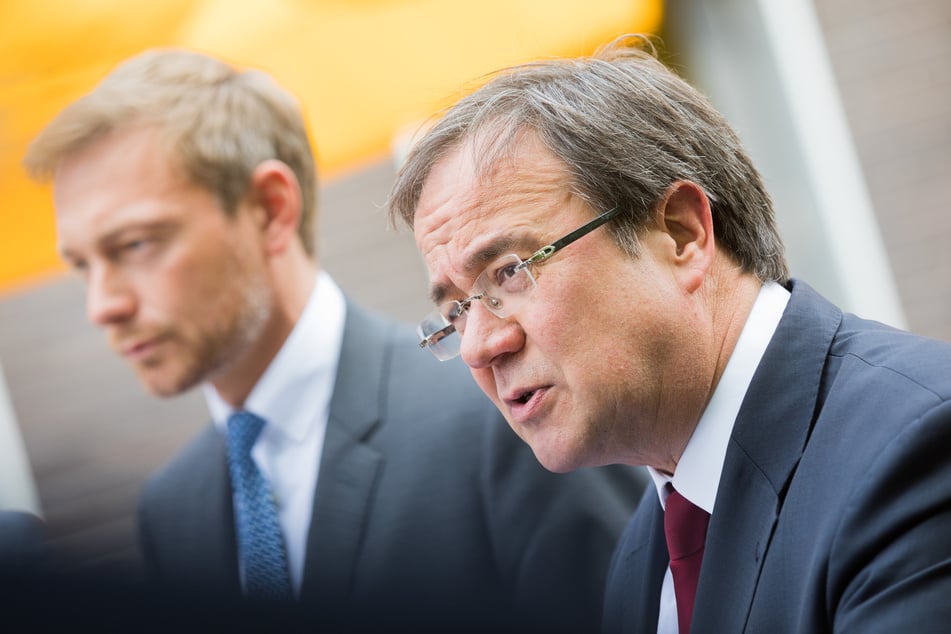 Der Vorsitzende der nordrhein-westfälischen CDU, Armin Laschet (60, r.), und der Parteivorsitzende der FDP, Christian Lindner (52, l.).