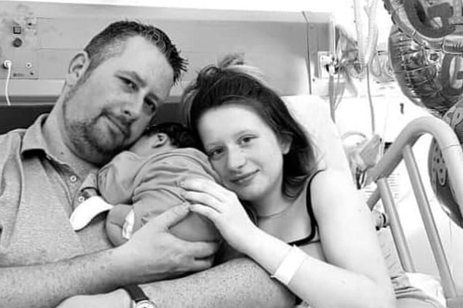 Beth wenige Tage nach der Geburt ihrer Tochter Maizie.
