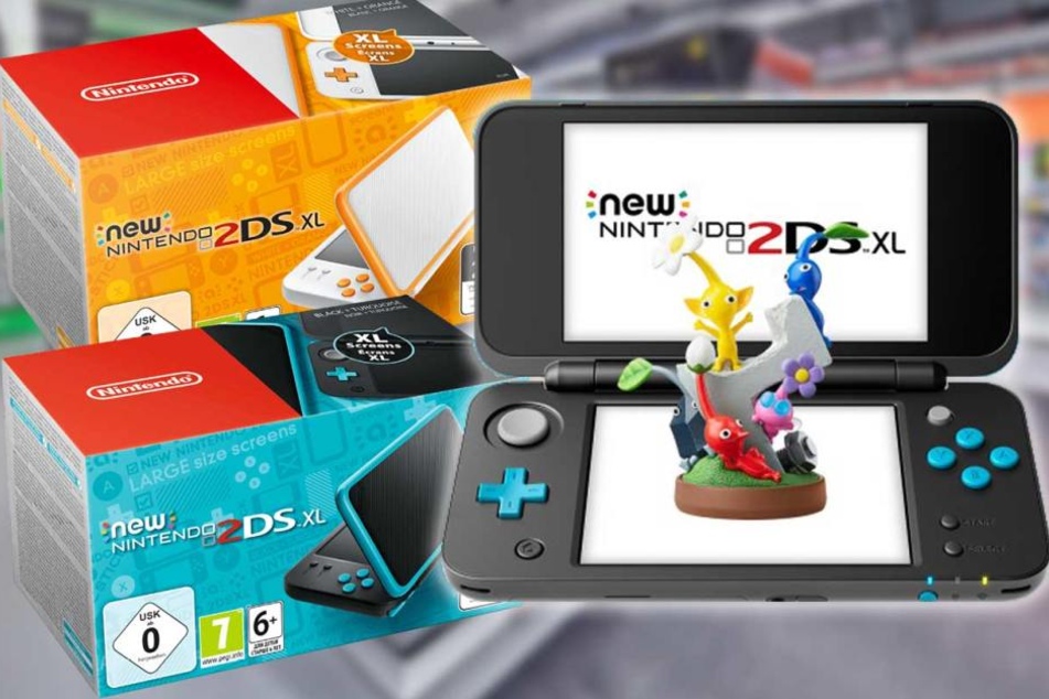 Die New Nintendo 2DS XL gibt's in zwei neuen Sonderfarben schwarz/türkis und weiß/orange.