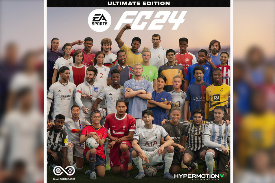 Das Cover von EA Sports FC 24: Besonders ist, dass in diesem Jahr Frauen und Männer beide in großer Anzahl auf der Vorderseite zu sehen sind.
