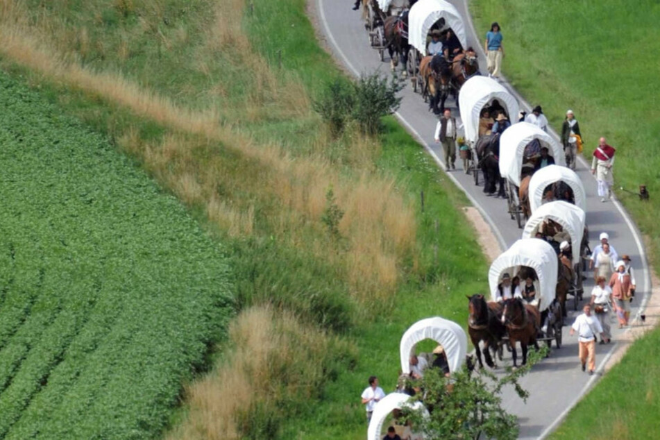 Der historische Besiedlungszug durch Mittelsachsen gehört zu den Highlights des Mittelsächsischen Kultursommers.
