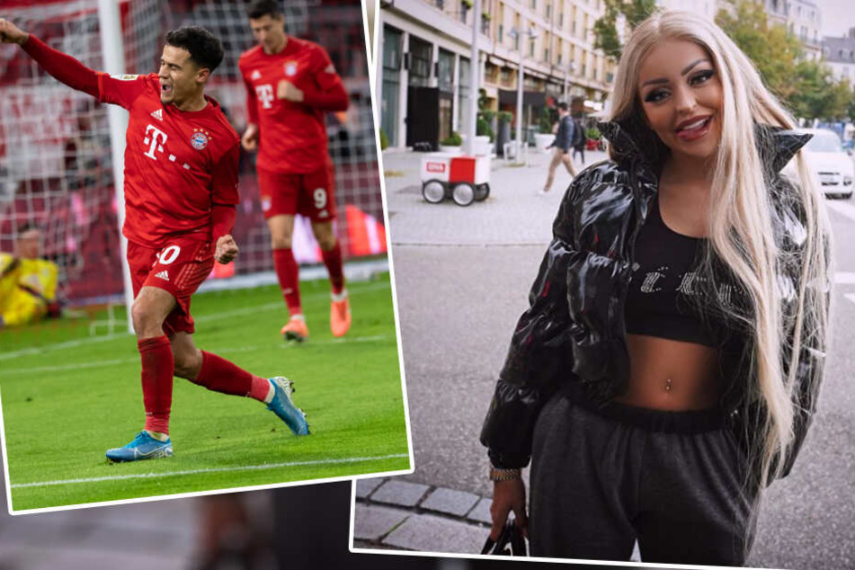 Hat es Katja Krasavice jetzt auf Bayern-Star Coutinho abgesehen? (Bildmontage)