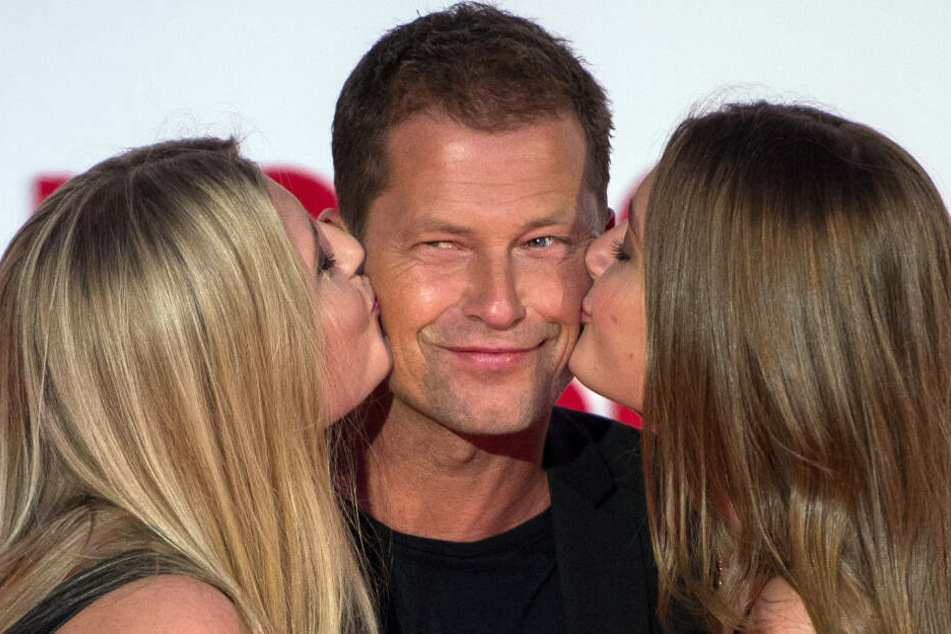 Til Schweiger mit seinen Töchtern Luna (links) und Lilli bei der Filmpremiere von "Honig im Kopf".