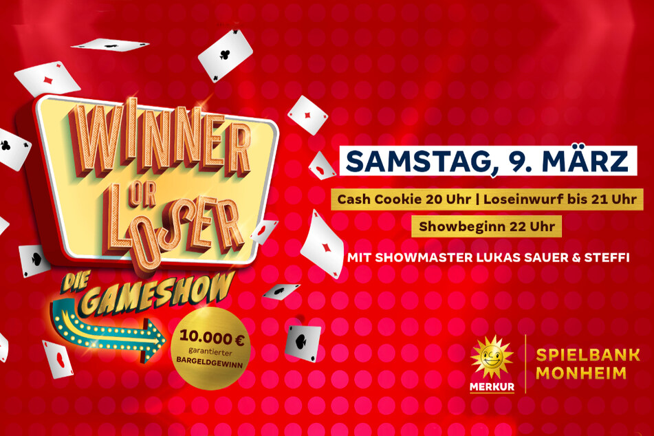 Am 9. März habt Ihr die Chance auf bis zu 10.000 Euro bei "Winner or Loser" in Monheim.