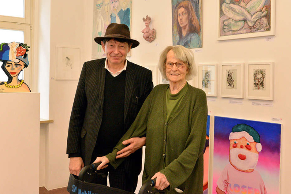 Der Maestro und die Künstlerin: Holger John (57) stellt demnächst Werke von Ann Siebert (100) aus.