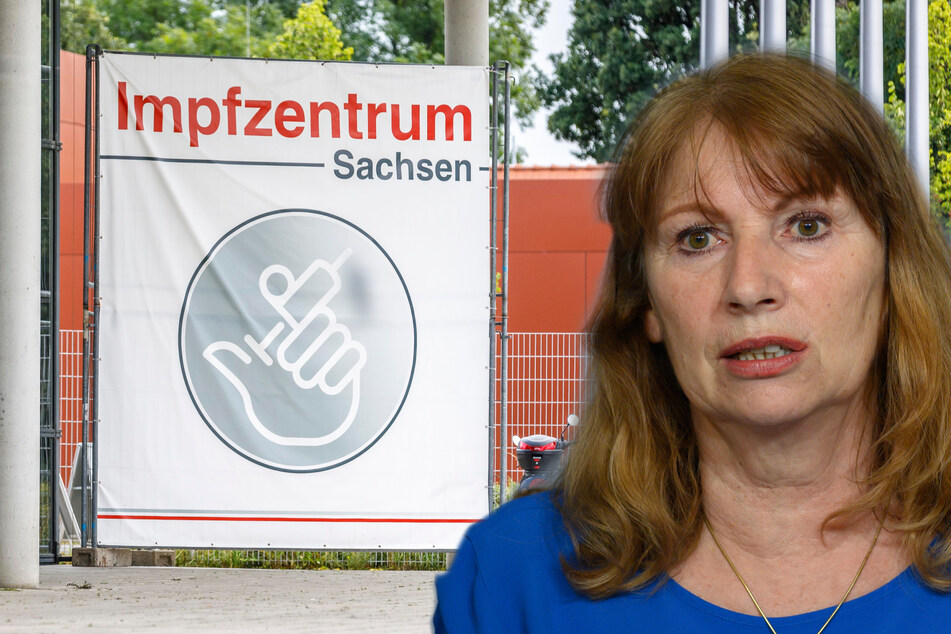 Sachsens Sozialministerin Petra Köpping (63, SPD) bestätigte am Freitag, dass Sachsens Impfzentren im September schließen. (BIldmontage)
