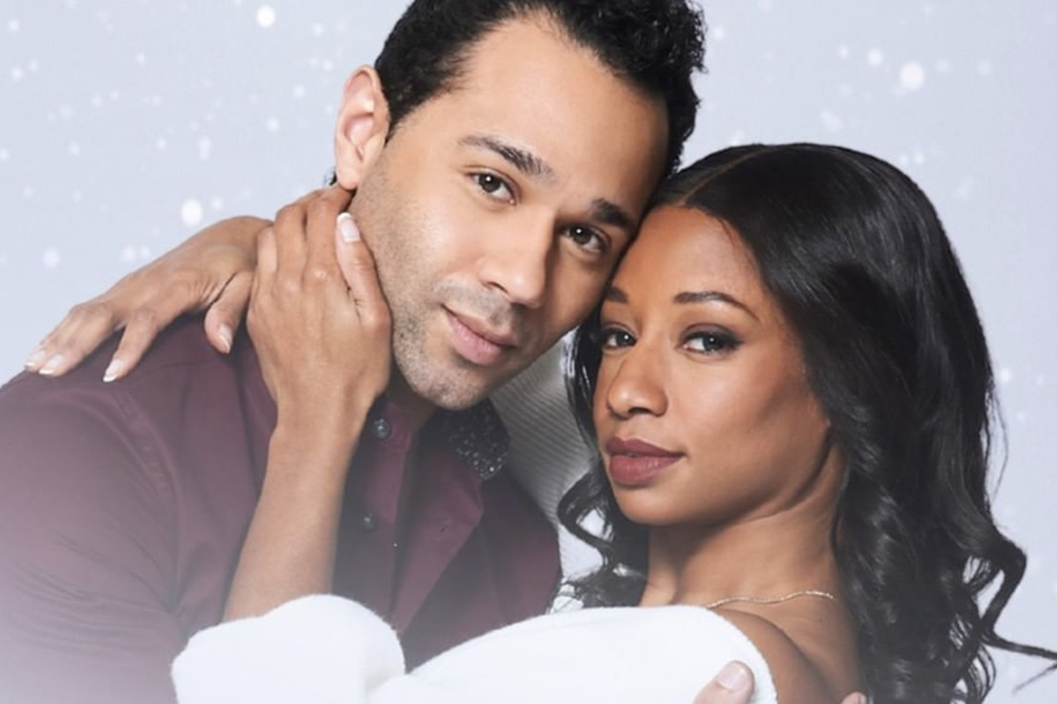 High School Musical costars Monique Coleman (r.) and Corbin Bleu (l.) reunite for the romantic holiday flick, A Christmas Dance Reunion.