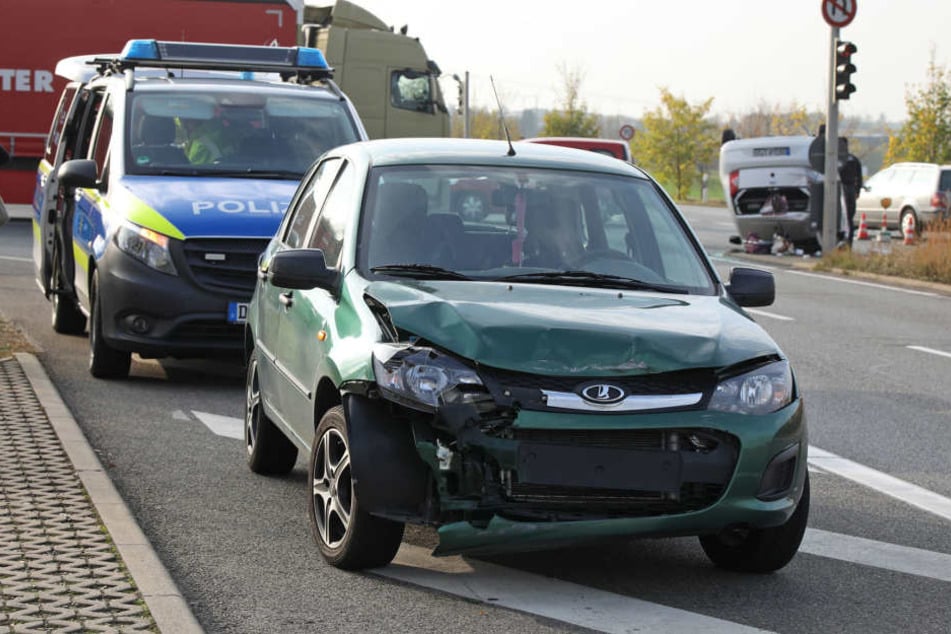 Die Fahrerin des Lada blieb unverletzt und kam mit dem Schrecken davon.