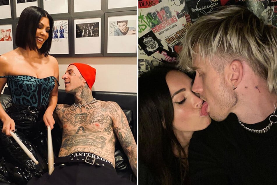 Fans are speculating that Machine Gun Kelly (r.) will propose to his girlfriend Megan Fox (center-right) soon.