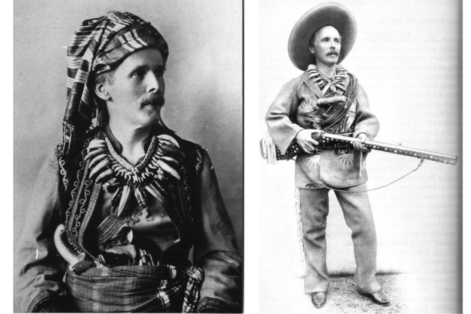 Karl May als Kara Ben Nemsi (li.) und Old Shatterhand.