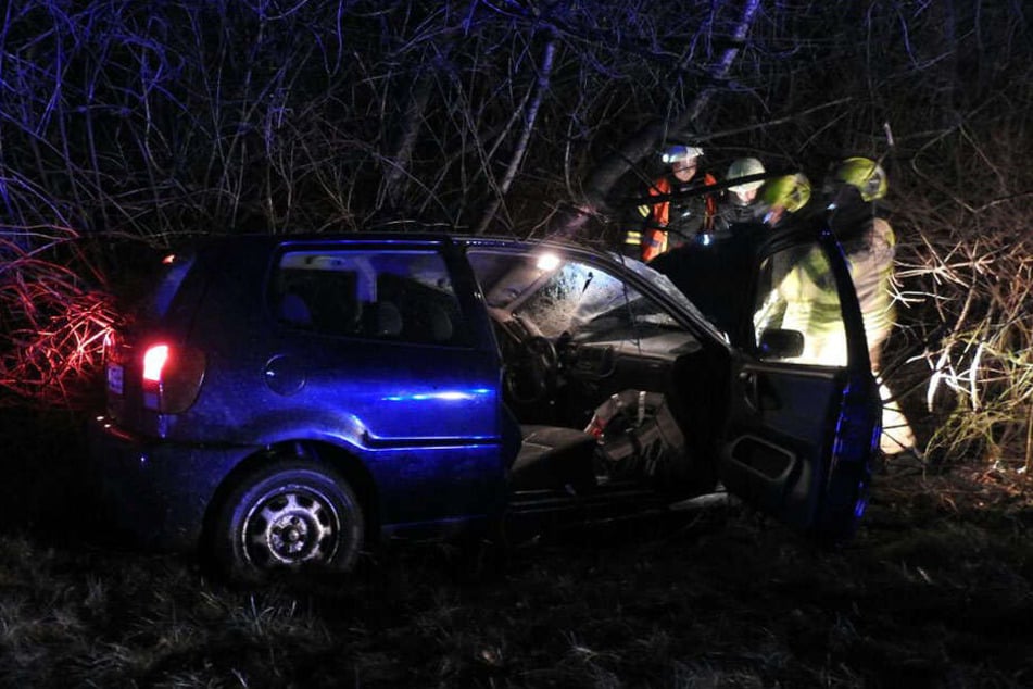 Der Fahrer und sein Wagen mussten von der Feuerwehr geborgen werden.