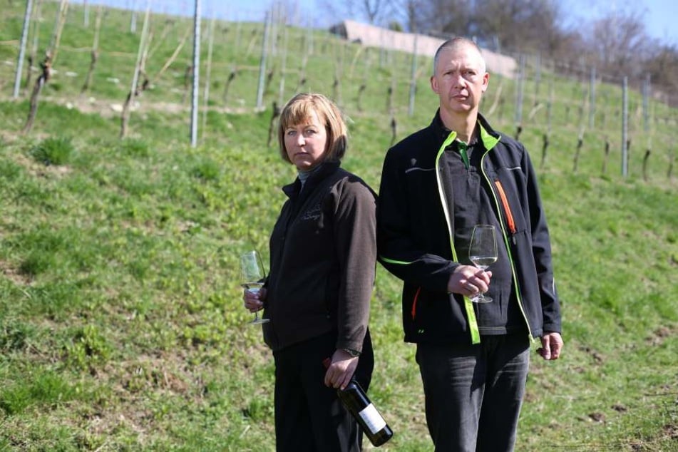 Das Ehepaar Ulrich (beide 46) in Diesbar-Seußlitz.
