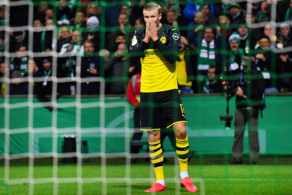 Erling Haaland erzielte zwar den 1:2-Anschlusstreffer für den BVB, ließ aber auch zwei Großchancen aus. An ihm lag es jedoch nicht, dass Dortmund ausschied.