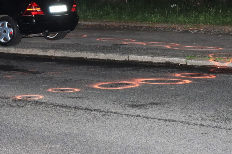 Blutspuren waren auf der Straße zu sehen.