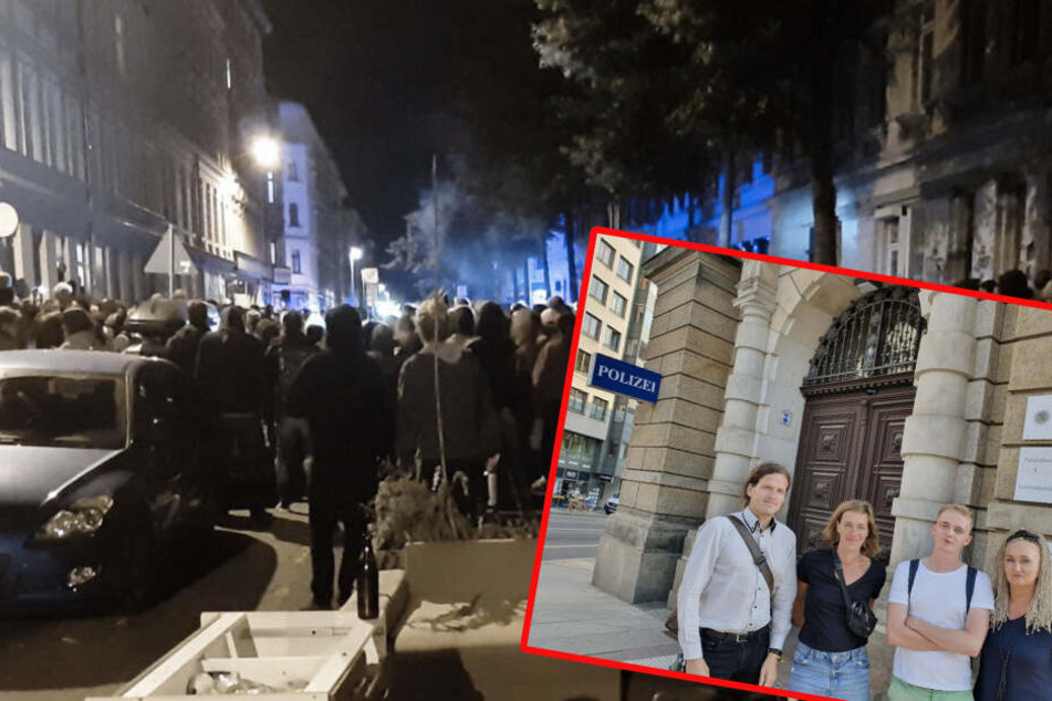 Jürgen Kasek, Juliane Nagel, Marco Böhme und Irena Rudolph-Kokot haben sich mit Polizeipräsident Torsten Schultze getroffen.