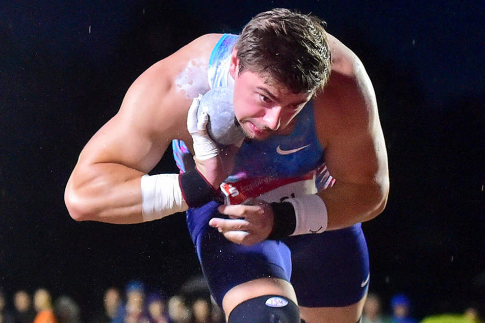 David Storl gewann mit 21,45 Meter im Kugelstoßen.