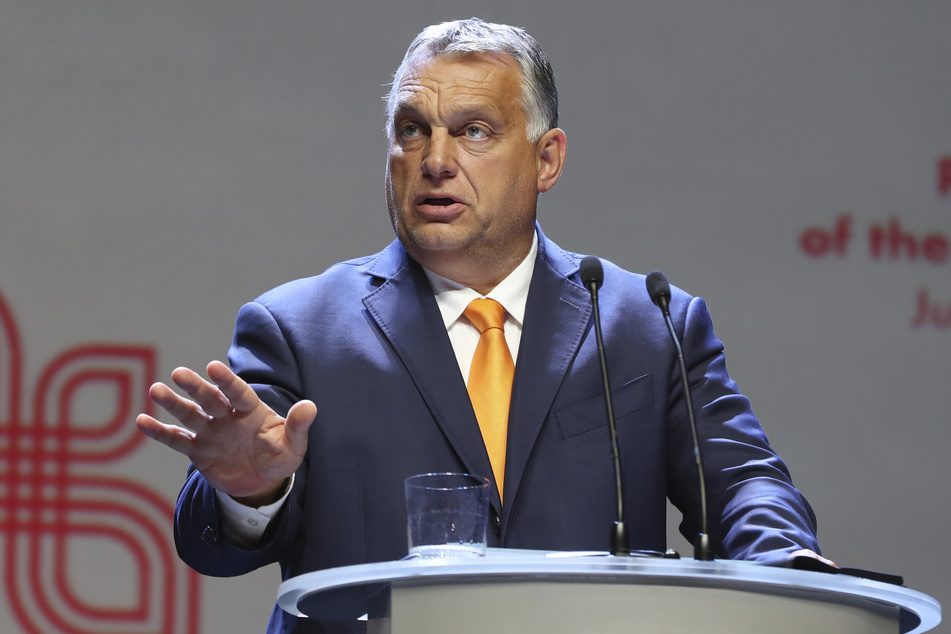 Viktor Orban, Ministerpräsident von Ungarn, spricht während einer Pressekonferenz.