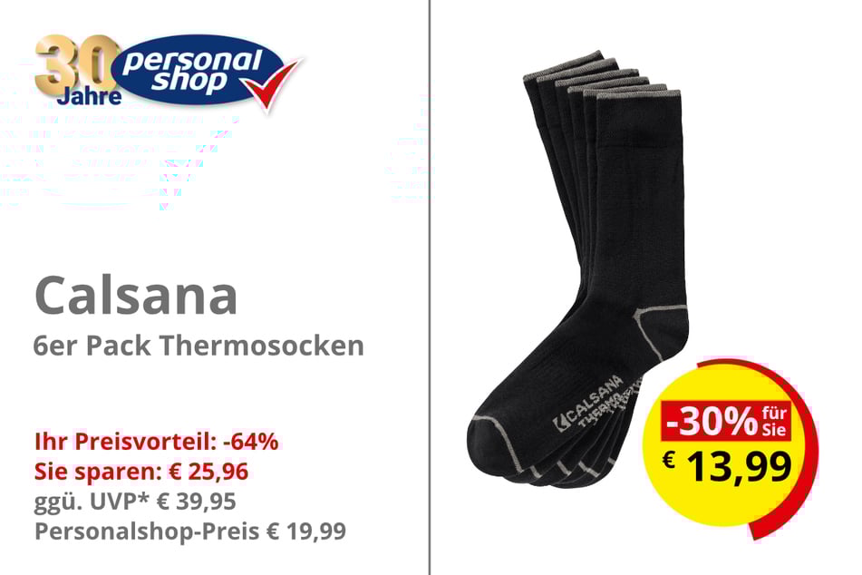 Calsana 6er-Pack Thermosocken