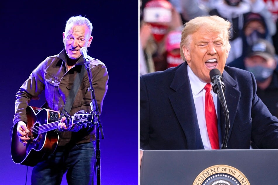 In a recent social media post, President Donald Trump (r.) took aim at musician Bruce Springsteen for criticizing him during a concert in England.