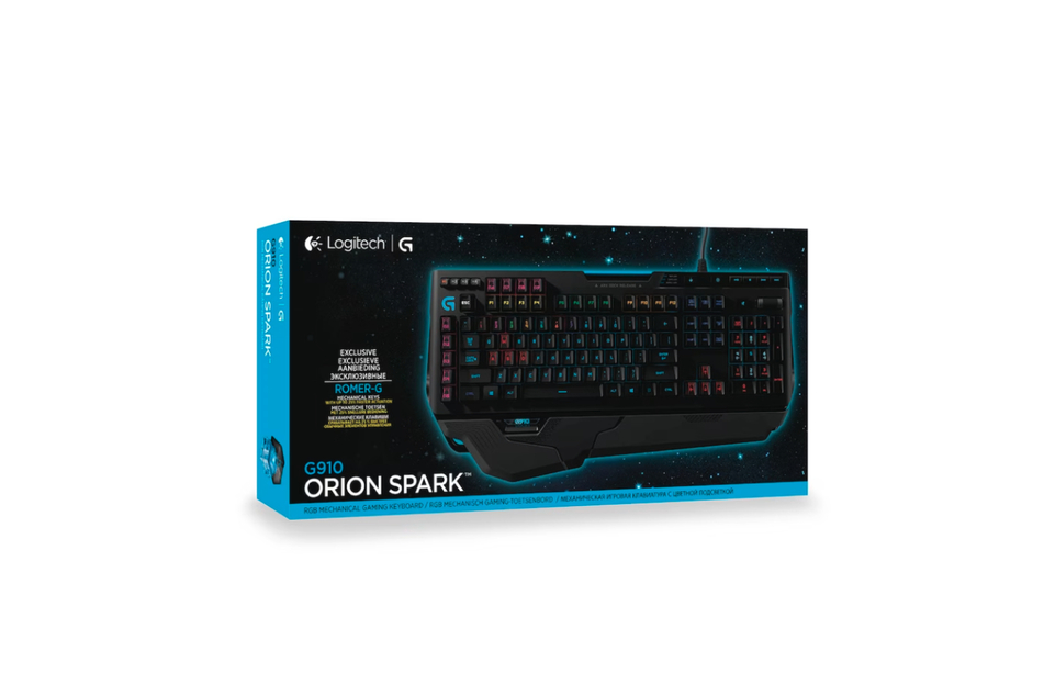 Besonders leise "Romer-G-Switches" sowie neun programmierbare Tasten bietet die Gamingtatstatur G910 Orion Spectrum von Logitech.